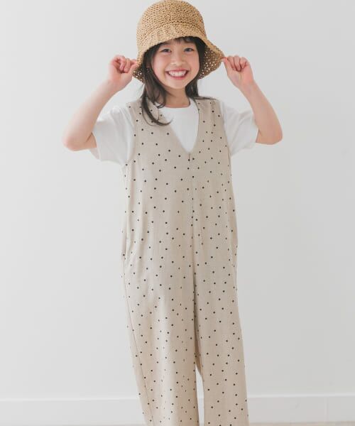 URBAN RESEARCH DOORS/アーバンリサーチ ドアーズ 『親子リンク』リネンレーヨンドットオールインワン(KIDS) NATURAL 135 URBAN RESEARCH DOORS/アーバンリサーチ ドアーズ 『親子リンク』リネンレーヨンドットオールインワン(KIDS) NATURAL 135