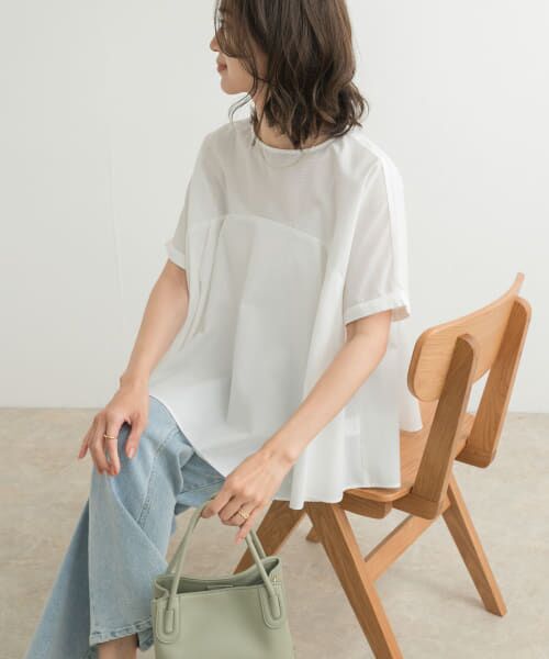 URBAN RESEARCH DOORS / アーバンリサーチ ドアーズ Tシャツ | フレア切替えブラウス | 詳細1