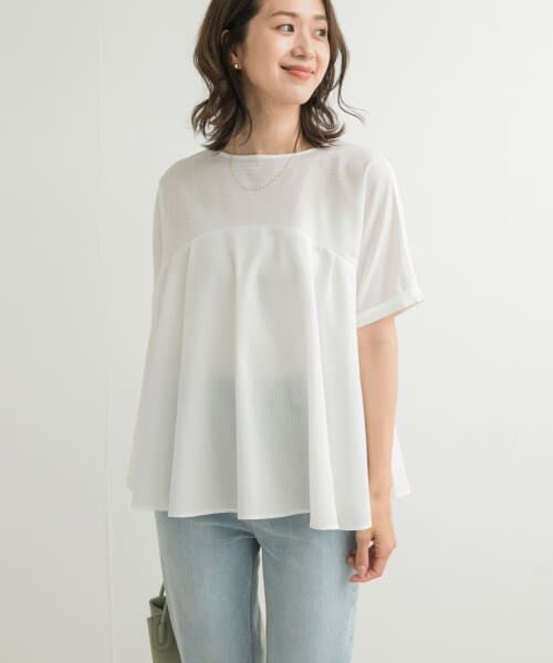 URBAN RESEARCH DOORS / アーバンリサーチ ドアーズ Tシャツ | フレア切替えブラウス | 詳細2