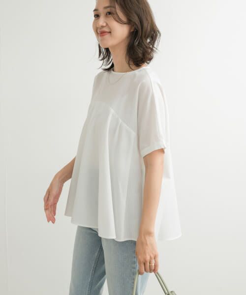 URBAN RESEARCH DOORS / アーバンリサーチ ドアーズ Tシャツ | フレア切替えブラウス | 詳細4