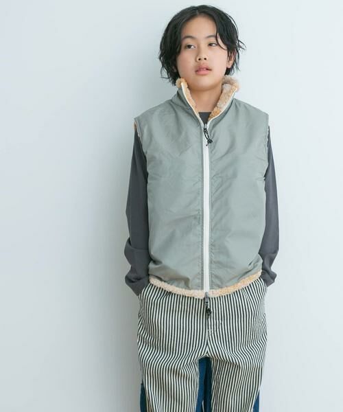 URBAN RESEARCH DOORS / アーバンリサーチ ドアーズ アウター | DENIM DUNGAREE　ボア レベル7 リバーシブルベスト(KIDS) | 詳細3
