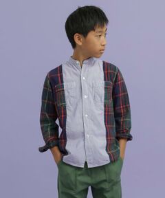 URBAN RESEARCH DOORS / アーバンリサーチ ドアーズ トップス | DENIM DUNGAREE　スイスコットンロンストワークシャツ(KIDS)