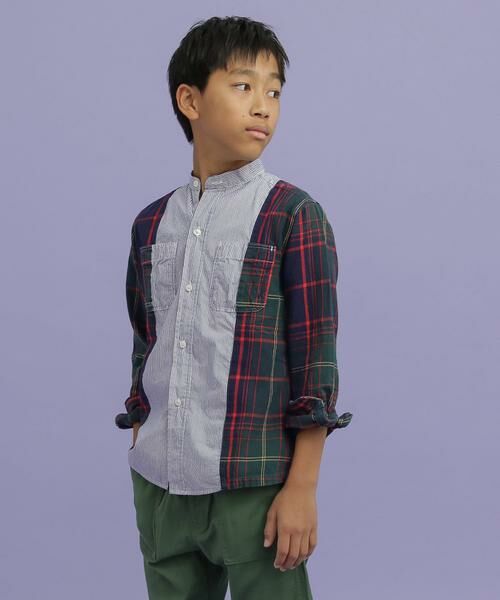 URBAN RESEARCH DOORS / アーバンリサーチ ドアーズ トップス | DENIM DUNGAREE　スイスコットンロンストワークシャツ(KIDS) | 詳細1