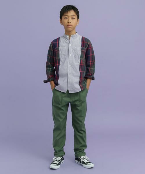 URBAN RESEARCH DOORS / アーバンリサーチ ドアーズ トップス | DENIM DUNGAREE　スイスコットンロンストワークシャツ(KIDS) | 詳細2