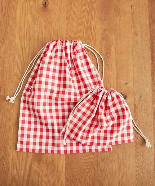 URBAN RESEARCH DOORS / アーバンリサーチ ドアーズ その他雑貨 | CINQ　ギンガム(レッド)巾着L | 詳細2