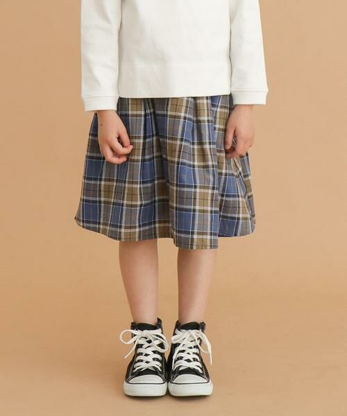 URBAN RESEARCH DOORS / アーバンリサーチ ドアーズ パンツ | FORK&SPOON　コットンリネンチェックスカート(KIDS) | 詳細1