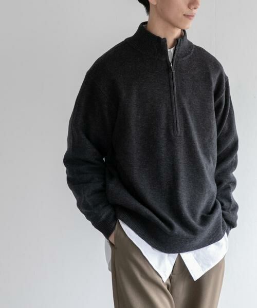 URBAN RESEARCH DOORS / アーバンリサーチ ドアーズ ニット・セーター | FORK&SPOON　ハーフジップニット | 詳細12