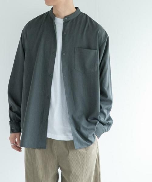 URBAN RESEARCH DOORS / アーバンリサーチ ドアーズ シャツ・ブラウス | FORK&SPOON　ウールライクバンドカラーシャツ | 詳細9