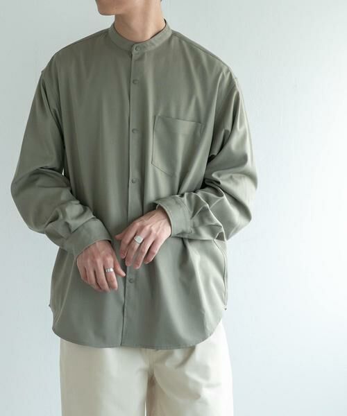 URBAN RESEARCH DOORS / アーバンリサーチ ドアーズ シャツ・ブラウス | FORK&SPOON　ウールライクバンドカラーシャツ | 詳細20