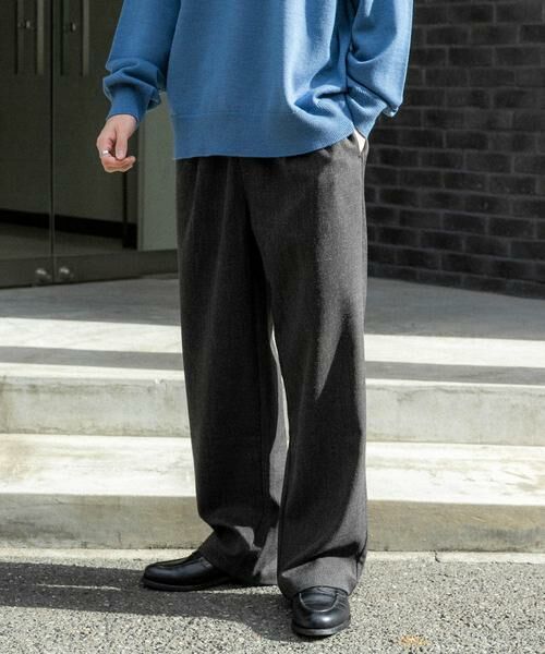 URBAN RESEARCH DOORS / アーバンリサーチ ドアーズ その他パンツ | FORK&SPOON ウールライクイージーパンツ(チャコールグレー)