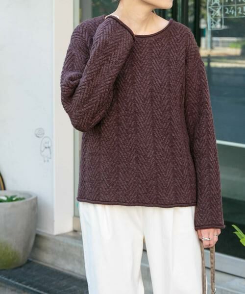 URBAN RESEARCH DOORS / アーバンリサーチ ドアーズ ニット・セーター | FORK&SPOON　ヘリンボーンニットプルオーバー | 詳細1