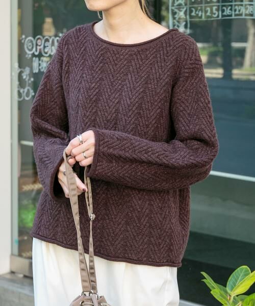 URBAN RESEARCH DOORS / アーバンリサーチ ドアーズ ニット・セーター | FORK&SPOON　ヘリンボーンニットプルオーバー | 詳細2