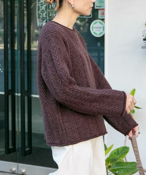 URBAN RESEARCH DOORS / アーバンリサーチ ドアーズ ニット・セーター | FORK&SPOON　ヘリンボーンニットプルオーバー | 詳細5