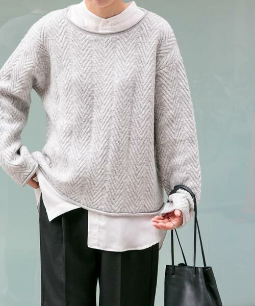 URBAN RESEARCH DOORS / アーバンリサーチ ドアーズ ニット・セーター | FORK&SPOON　ヘリンボーンニットプルオーバー | 詳細13