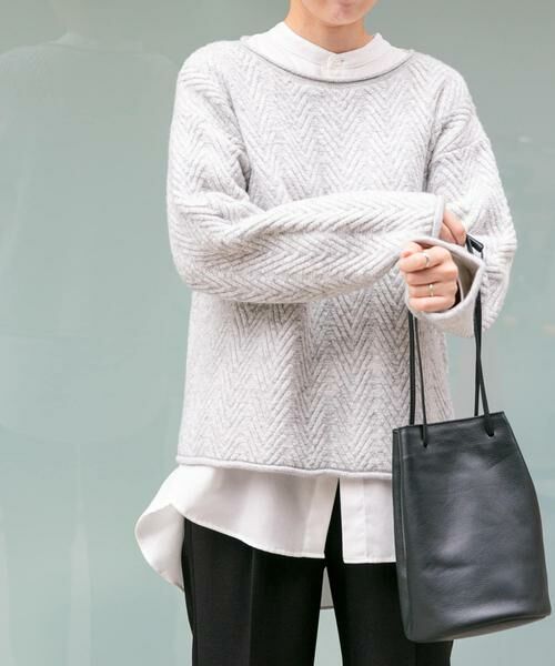 URBAN RESEARCH DOORS / アーバンリサーチ ドアーズ ニット・セーター | FORK&SPOON　ヘリンボーンニットプルオーバー | 詳細14