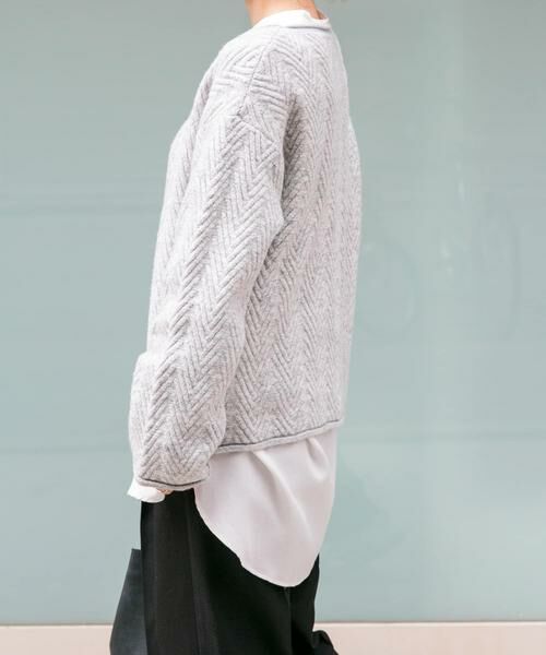 URBAN RESEARCH DOORS / アーバンリサーチ ドアーズ ニット・セーター | FORK&SPOON　ヘリンボーンニットプルオーバー | 詳細15