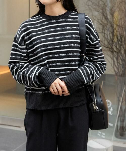 URBAN RESEARCH DOORS / アーバンリサーチ ドアーズ ニット・セーター | FORK&SPOON　変形ボーダーニットプルオーバー | 詳細1