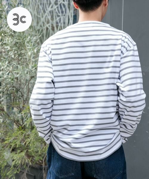 URBAN RESEARCH DOORS / アーバンリサーチ ドアーズ Tシャツ | 『ユニセックス』FORK&SPOON ボートネックボーダー(グレー系その他)