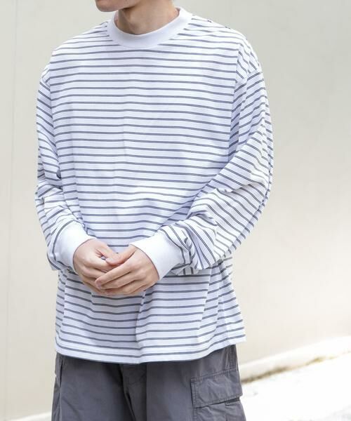 URBAN RESEARCH DOORS / アーバンリサーチ ドアーズ Tシャツ | FORK&SPOON　CAVEボーダーロングスリーブTシャツ | 詳細1