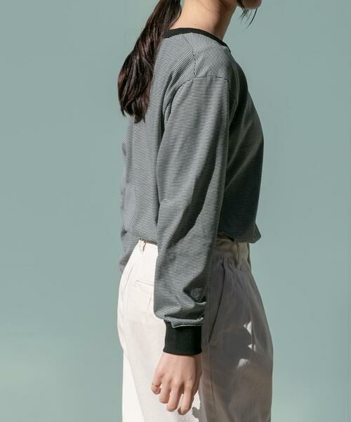 URBAN RESEARCH DOORS / アーバンリサーチ ドアーズ Tシャツ | FORK&SPOON　CAVEボーダーロングスリーブTシャツ | 詳細15