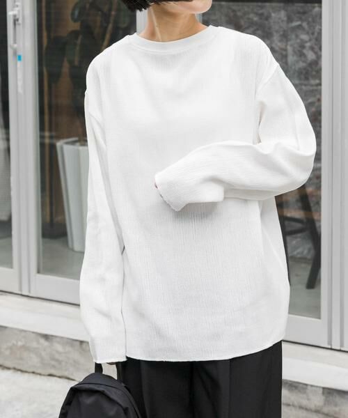 URBAN RESEARCH DOORS/アーバンリサーチ ドアーズ FORK & SPOON メッシュロングスリーブプルオーバー オフホワイト 1