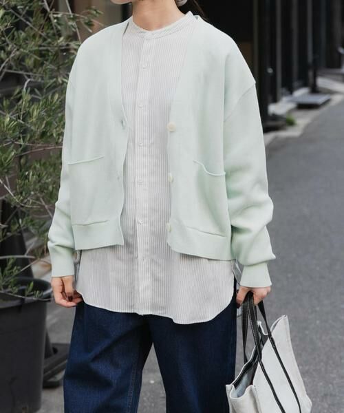 URBAN RESEARCH DOORS / アーバンリサーチ ドアーズ カーディガン・ボレロ | FORK&SPOON　ダブルフェイスVネックカーディガン | 詳細6