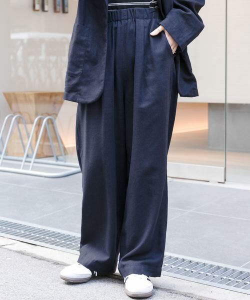 URBAN RESEARCH DOORS/アーバンリサーチ ドアーズ FORK & SPOON ヘンプ混イージーパンツ ネイビー 2