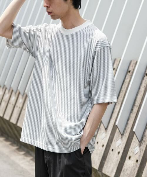 URBAN RESEARCH DOORS / アーバンリサーチ ドアーズ Tシャツ | FORK&SPOON　ボーダープレーティングショートスリーブTシャツ | 詳細13