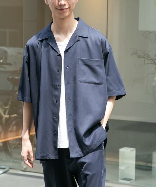 URBAN RESEARCH DOORS/アーバンリサーチ ドアーズ FORK & SPOON COOL FIBERオープンカラーシャツ ネイビー 5 URBAN RESEARCH DOORS/アーバンリサーチ ドアーズ FORK & SPOON COOL FIBERオープンカラーシャツ ネイビー 5