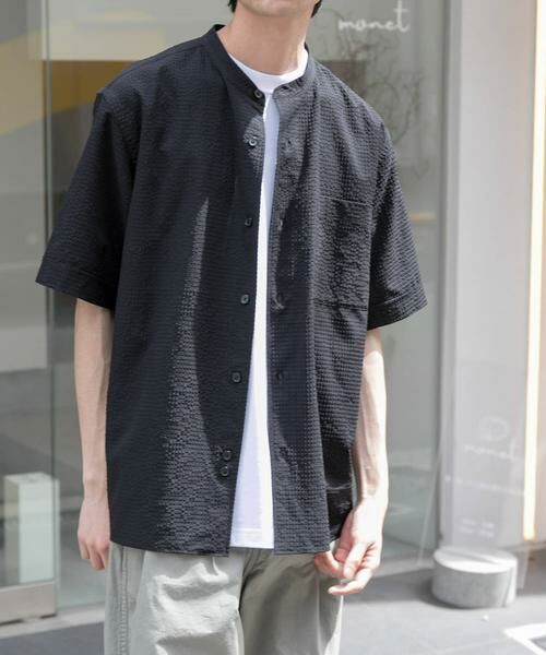 URBAN RESEARCH DOORS/アーバンリサーチ ドアーズ FORK & SPOON アニヴェンサッカーシャツ ブラック 4 URBAN RESEARCH DOORS/アーバンリサーチ ドアーズ FORK & SPOON アニヴェンサッカーシャツ ブラック 4