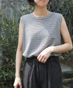 URBAN RESEARCH DOORS / アーバンリサーチ ドアーズ Tシャツ | FORK&SPOON　マルチカラーボーダーノースリーブTシャツ