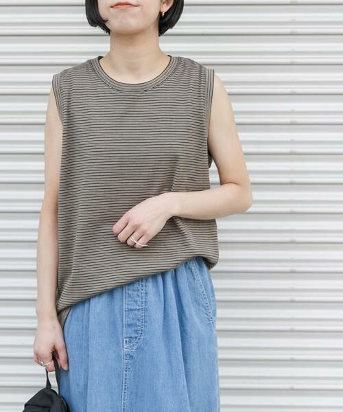 URBAN RESEARCH DOORS / アーバンリサーチ ドアーズ Tシャツ | FORK&SPOON　マルチカラーボーダーノースリーブTシャツ | 詳細1