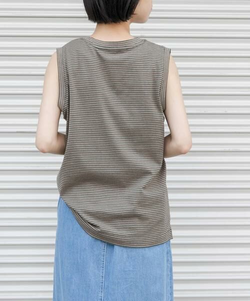 URBAN RESEARCH DOORS / アーバンリサーチ ドアーズ Tシャツ | FORK&SPOON　マルチカラーボーダーノースリーブTシャツ | 詳細2