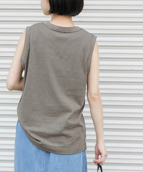 URBAN RESEARCH DOORS / アーバンリサーチ ドアーズ Tシャツ | FORK&SPOON　マルチカラーボーダーノースリーブTシャツ | 詳細3