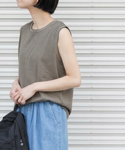 URBAN RESEARCH DOORS / アーバンリサーチ ドアーズ Tシャツ | FORK&SPOON　マルチカラーボーダーノースリーブTシャツ | 詳細4