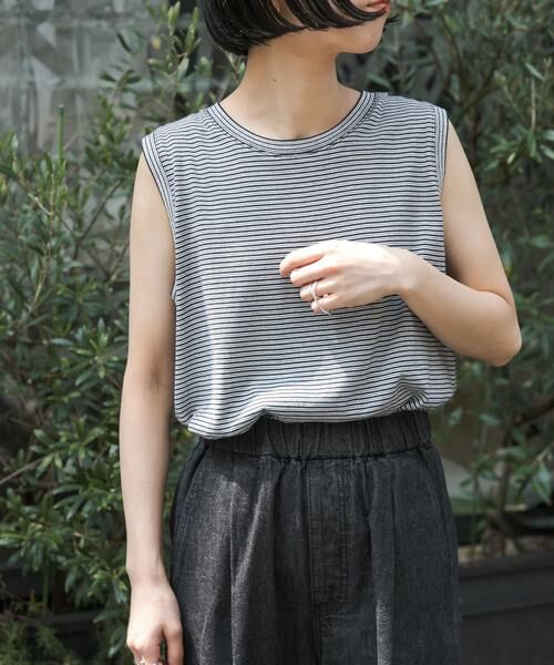 URBAN RESEARCH DOORS / アーバンリサーチ ドアーズ Tシャツ | FORK&SPOON　マルチカラーボーダーノースリーブTシャツ | 詳細16