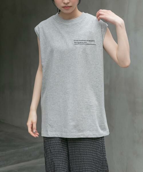 URBAN RESEARCH DOORS / アーバンリサーチ ドアーズ Tシャツ | FORK&SPOON　エンブロイダリーノースリーブTシャツ | 詳細9