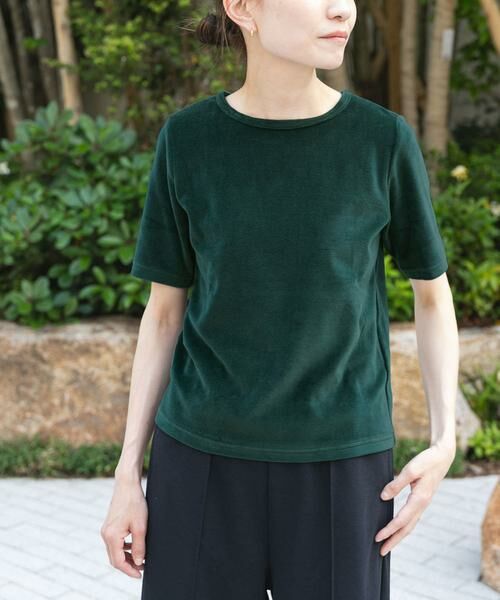 URBAN RESEARCH DOORS / アーバンリサーチ ドアーズ Tシャツ | FORK&SPOON　ベロアショートスリーブTシャツ | 詳細1