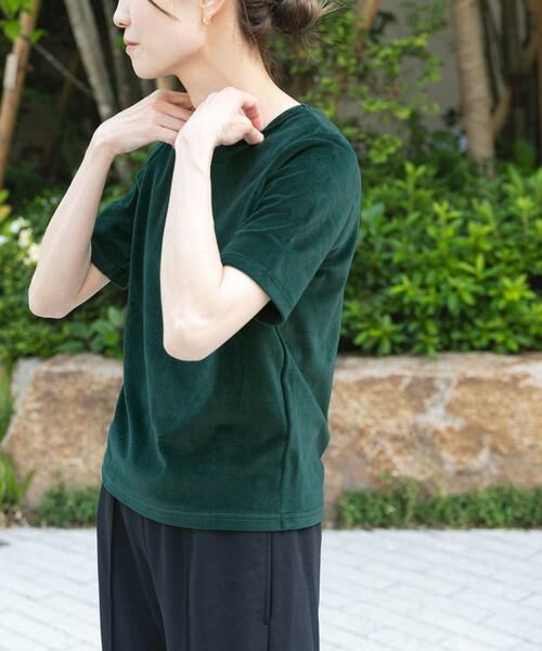 URBAN RESEARCH DOORS / アーバンリサーチ ドアーズ Tシャツ | FORK&SPOON　ベロアショートスリーブTシャツ | 詳細2