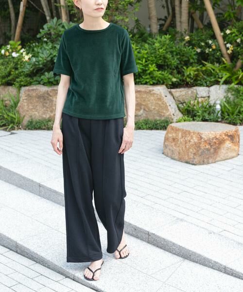 URBAN RESEARCH DOORS / アーバンリサーチ ドアーズ Tシャツ | FORK&SPOON　ベロアショートスリーブTシャツ | 詳細7