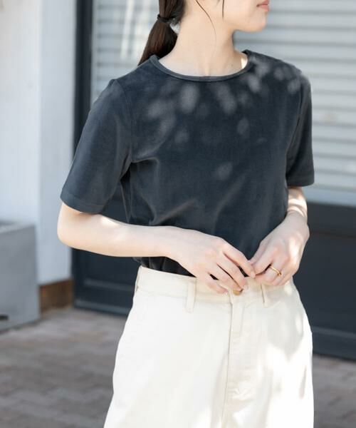 URBAN RESEARCH DOORS / アーバンリサーチ ドアーズ Tシャツ | FORK&SPOON　ベロアショートスリーブTシャツ | 詳細14