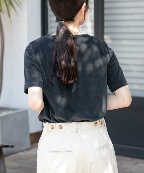 URBAN RESEARCH DOORS / アーバンリサーチ ドアーズ Tシャツ | FORK&SPOON　ベロアショートスリーブTシャツ | 詳細16