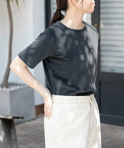 URBAN RESEARCH DOORS / アーバンリサーチ ドアーズ Tシャツ | FORK&SPOON　ベロアショートスリーブTシャツ | 詳細17