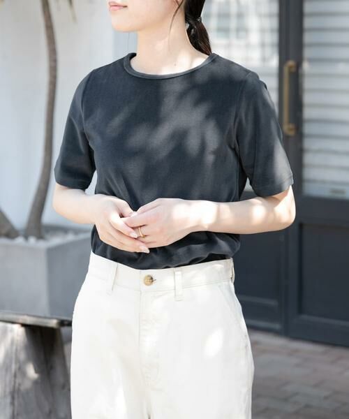 URBAN RESEARCH DOORS / アーバンリサーチ ドアーズ Tシャツ | FORK&SPOON　ベロアショートスリーブTシャツ | 詳細18