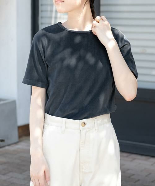 URBAN RESEARCH DOORS / アーバンリサーチ ドアーズ Tシャツ | FORK&SPOON　ベロアショートスリーブTシャツ | 詳細19