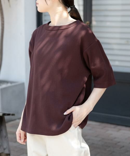 URBAN RESEARCH DOORS / アーバンリサーチ ドアーズ Tシャツ | FORK&SPOON　ミニワッフル5分袖Tシャツ | 詳細2