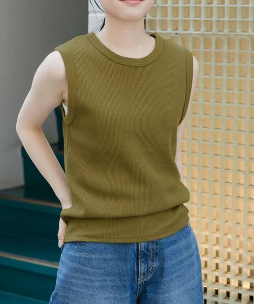 URBAN RESEARCH DOORS / アーバンリサーチ ドアーズ Tシャツ | FORK&SPOON　ミニワッフルノースリーブTシャツ | 詳細1