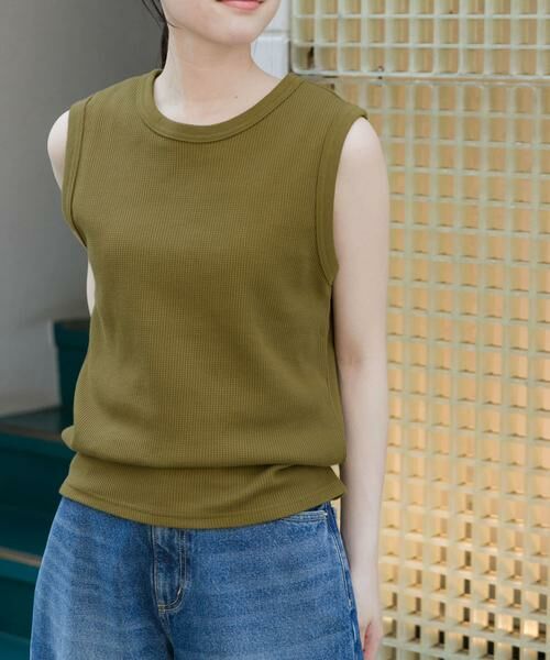 URBAN RESEARCH DOORS / アーバンリサーチ ドアーズ Tシャツ | FORK&SPOON　ミニワッフルノースリーブTシャツ | 詳細2