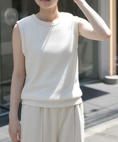 URBAN RESEARCH DOORS / アーバンリサーチ ドアーズ Tシャツ | FORK&SPOON　ミニワッフルノースリーブTシャツ | 詳細13