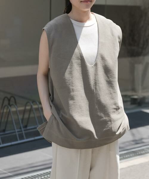 URBAN RESEARCH DOORS / アーバンリサーチ ドアーズ ベスト | FORK&SPOON　ジャガードUネックベスト | 詳細1